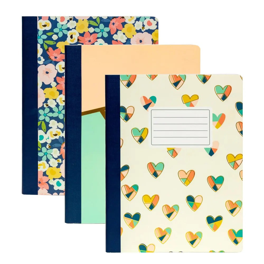 Floral Love Composition Books 3-pack, Sold & Priced Individually