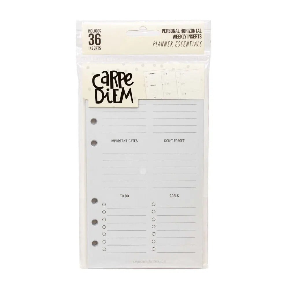 Personal Planner Horizontal Weekly Inserts, Sold & Priced Individually