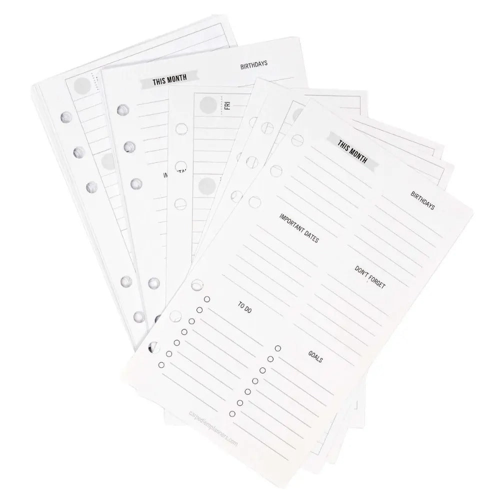 Personal Planner Horizontal Weekly Inserts, Sold & Priced Individually