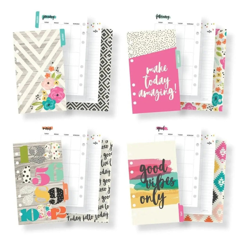 Personal Planner Good Vibes Monthly Inserts, Sold & Priced Individually