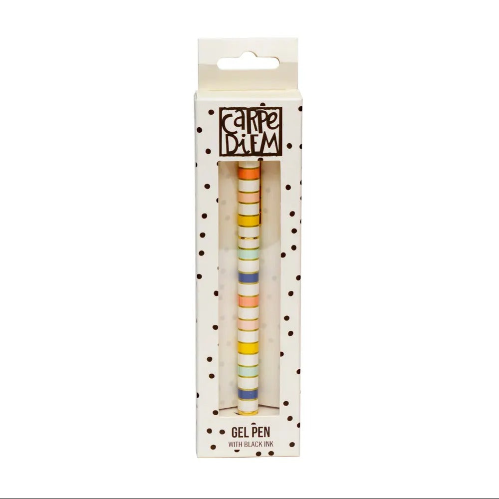 Carpe Diem Stripes Gel Pen, Sold & Priced Individually