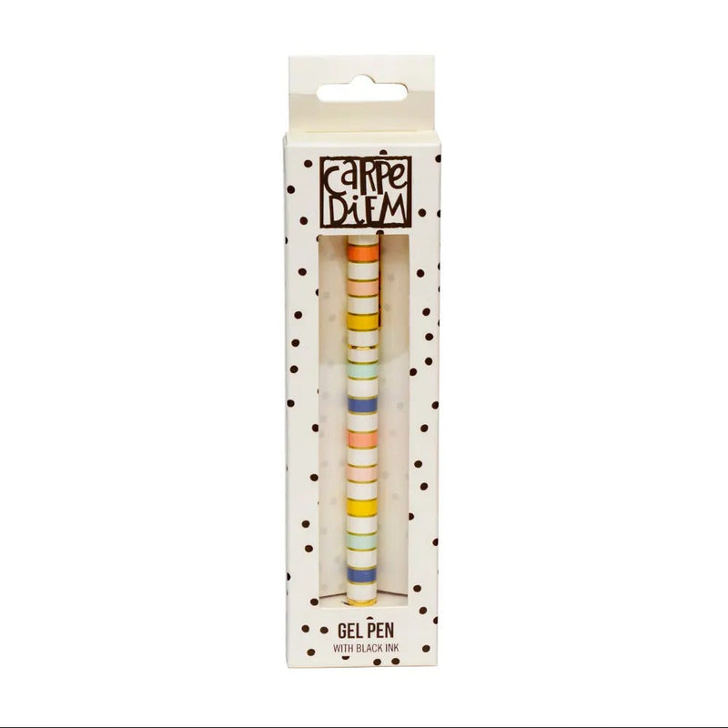 Carpe Diem Stripes Gel Pen, Sold & Priced Individually