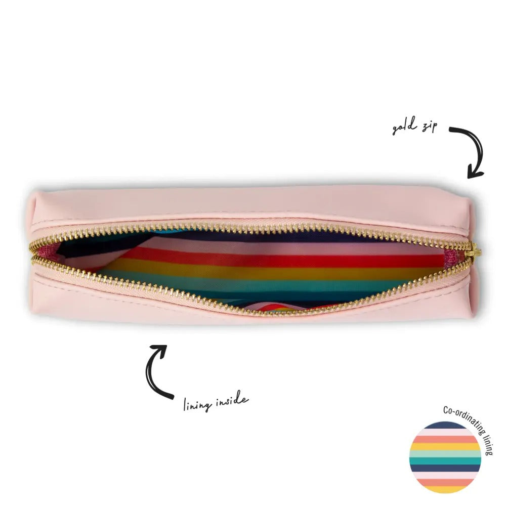 Ballerina Pink 8" Slim Pencil Case/Pouch, Sold & Priced Individually