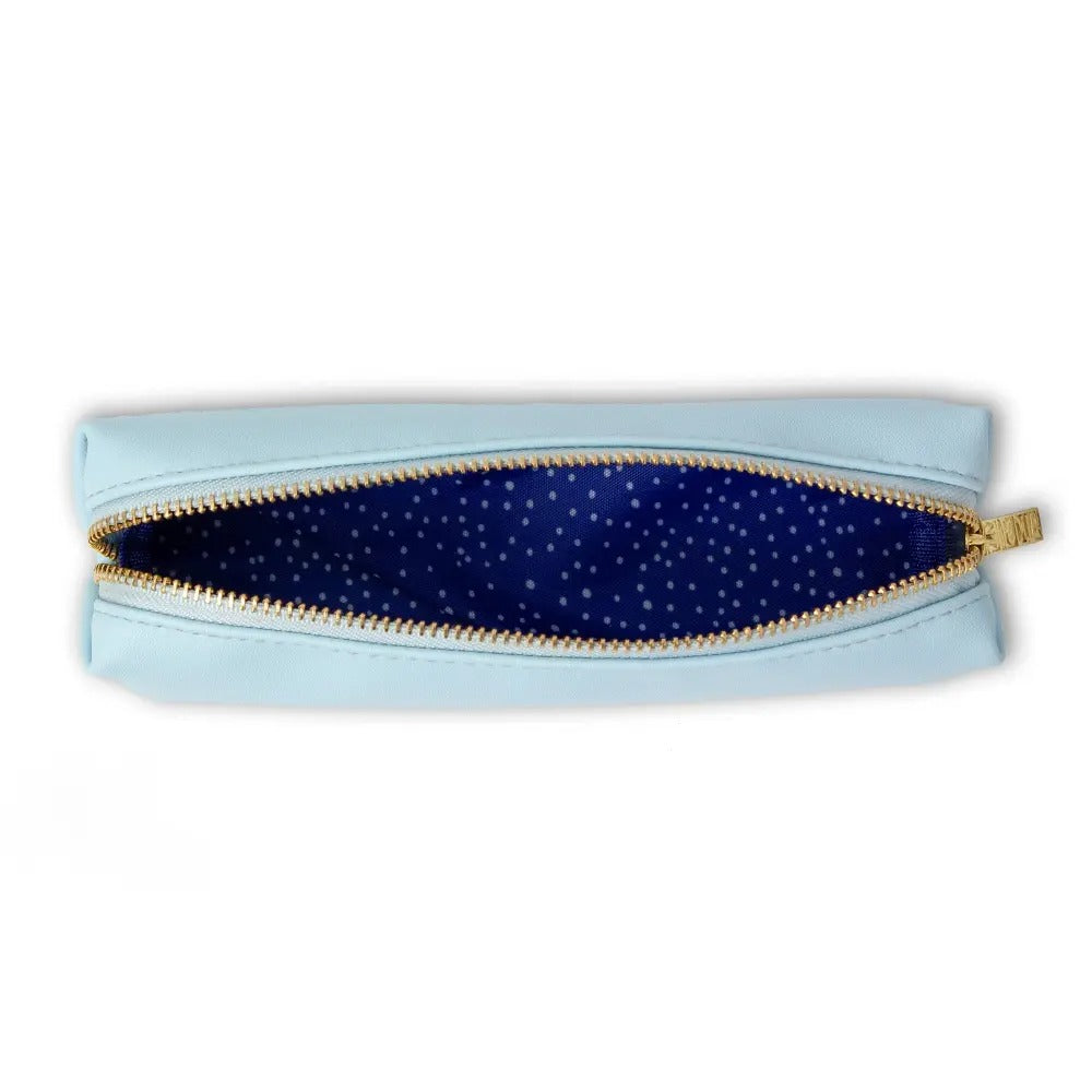 Sky Blue 8" Slim Pencil Case/Pouch, Sold & Priced Individually