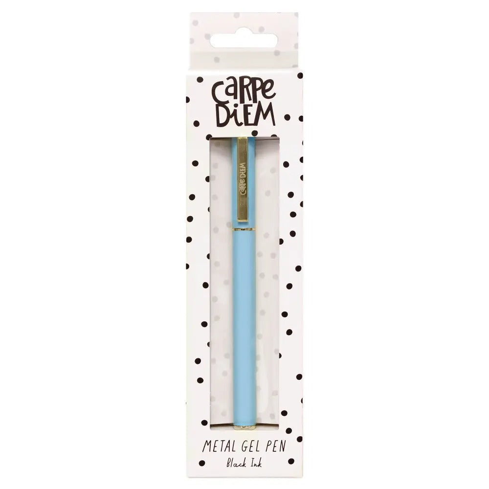 Sky Blue Metal Gel Pen, Sold & Priced Individually