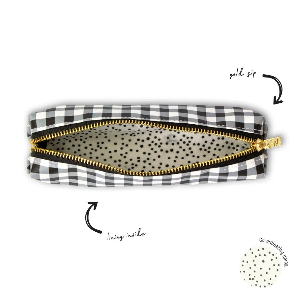 Buffalo Check 8" Slim Pencil Case/Pouch, Sold & Priced Individually