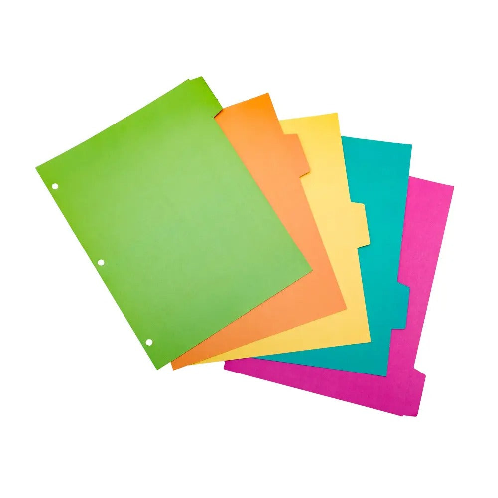 5 Tab Subject Dividers, Sold & Priced Individually