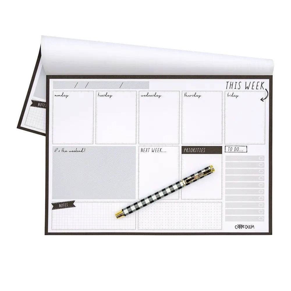 Black Weekly Planner Pad, Sold & Priced Individually