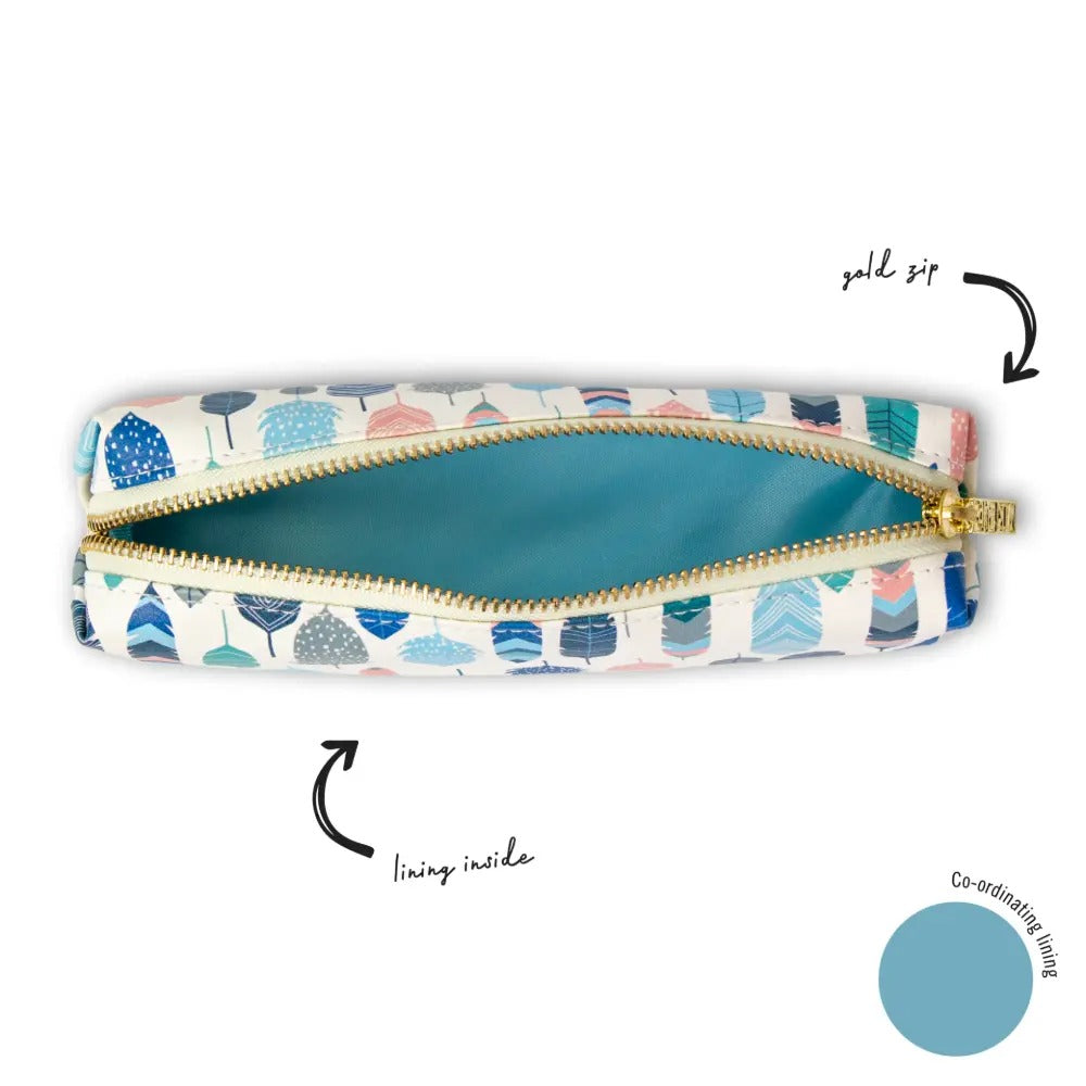 Feathers 8" Slim Pencil Case/Pouch, Sold & Priced Individually