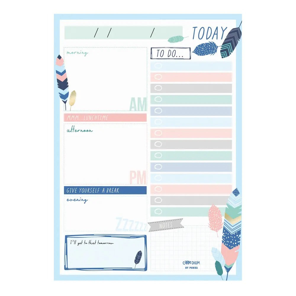 Feathers Daily Planner Pad, Sold & Priced Individually