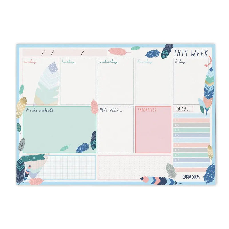 Feathers Weekly Planner Pad, Sold & Priced Individually