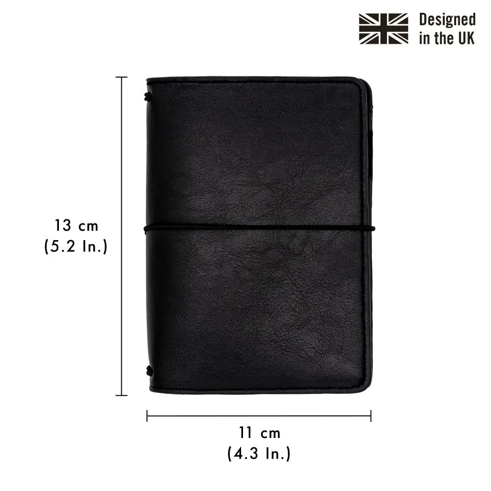 Black A6 Notebook and Passport Holder, Sold & Priced Individually