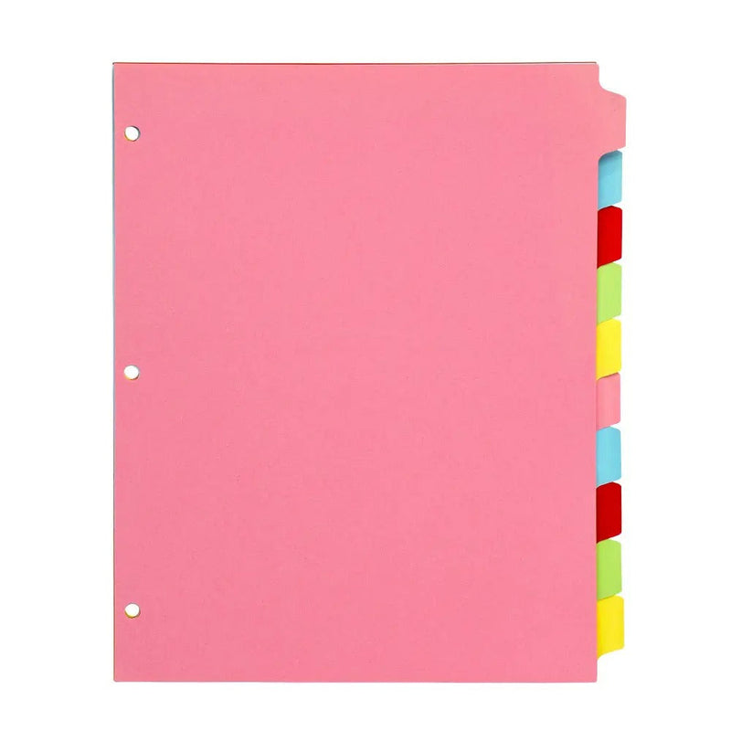 Concord Pastel Divider Letter size 10-Part, Sold & Priced Individually