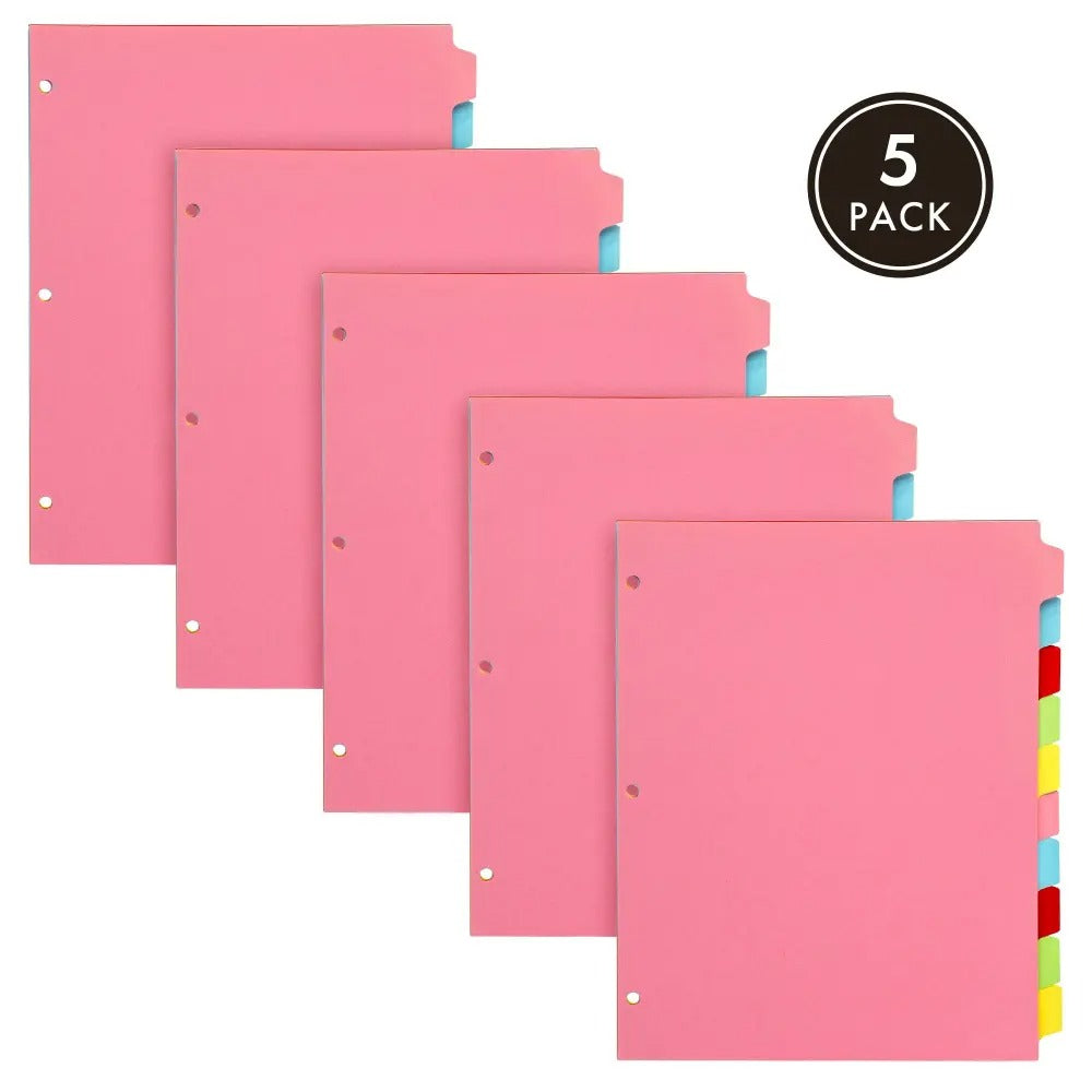 Concord Pastel Divider Letter size 10-Part, Sold & Priced Individually