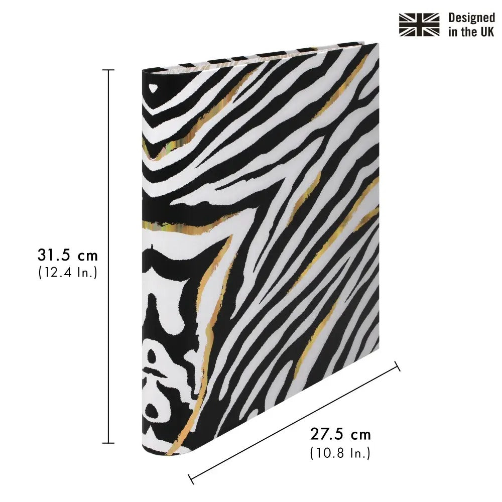 Pukka Wild Rollbound binder Preloaded - US 3-Ring - Zebra, Sold & Priced Individually