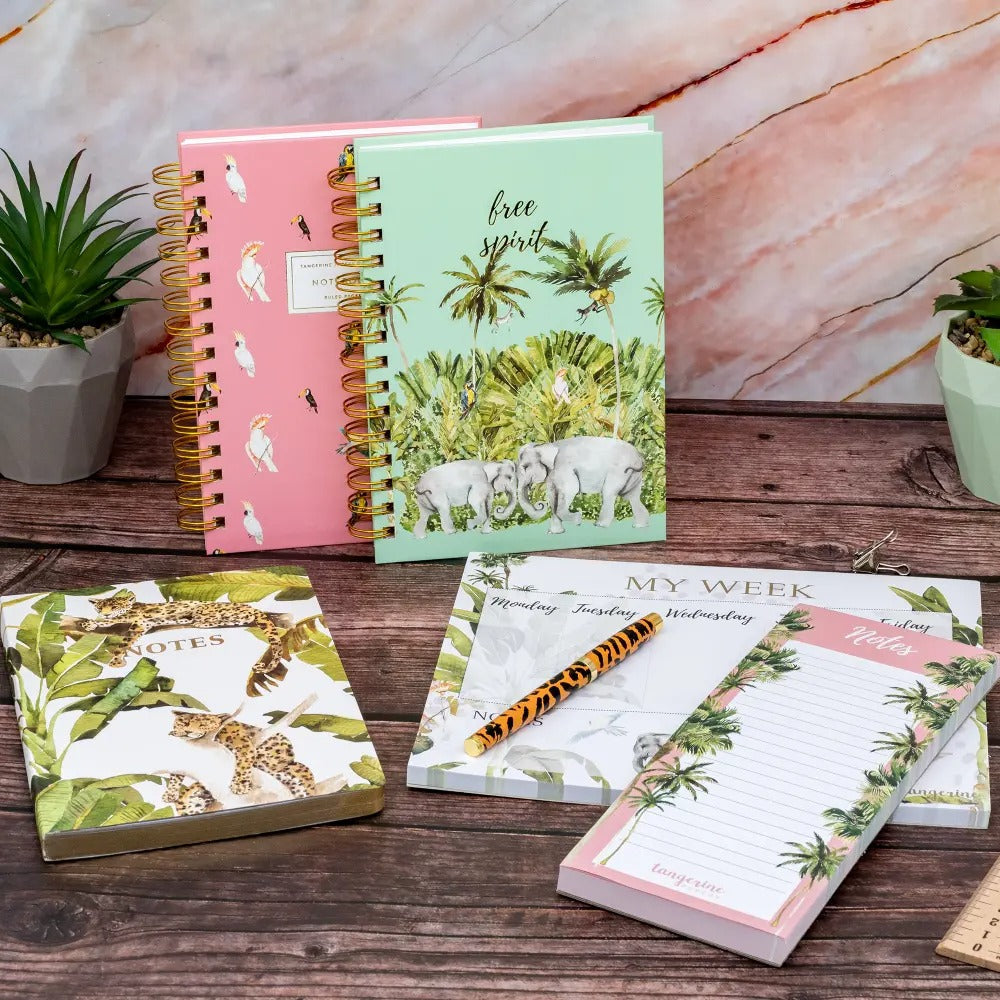 Carpe Diem x La Papelaria, Hard Cover Spiral Bound Notebook in Cockatoo, Sold & Priced Individually