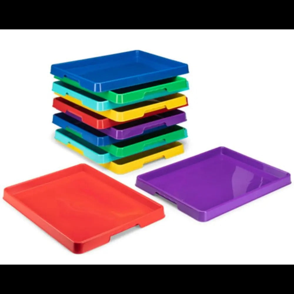 Storex Sorting and Crafts Tray, 12 x 16 Inches, Assorted Colors, 12-Pack