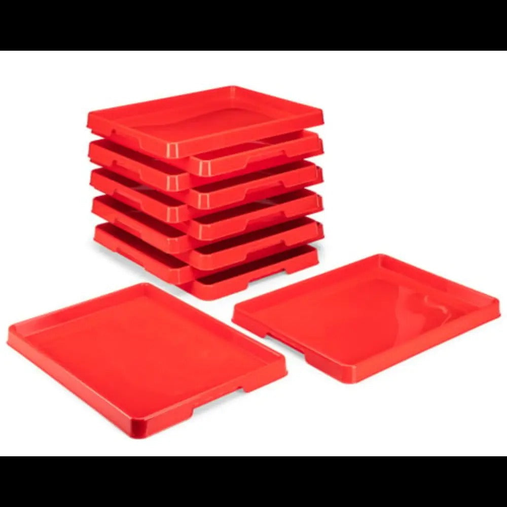 Storex Sorting and Crafts Tray, 12 x 16 Inches, Red, 12-Pack