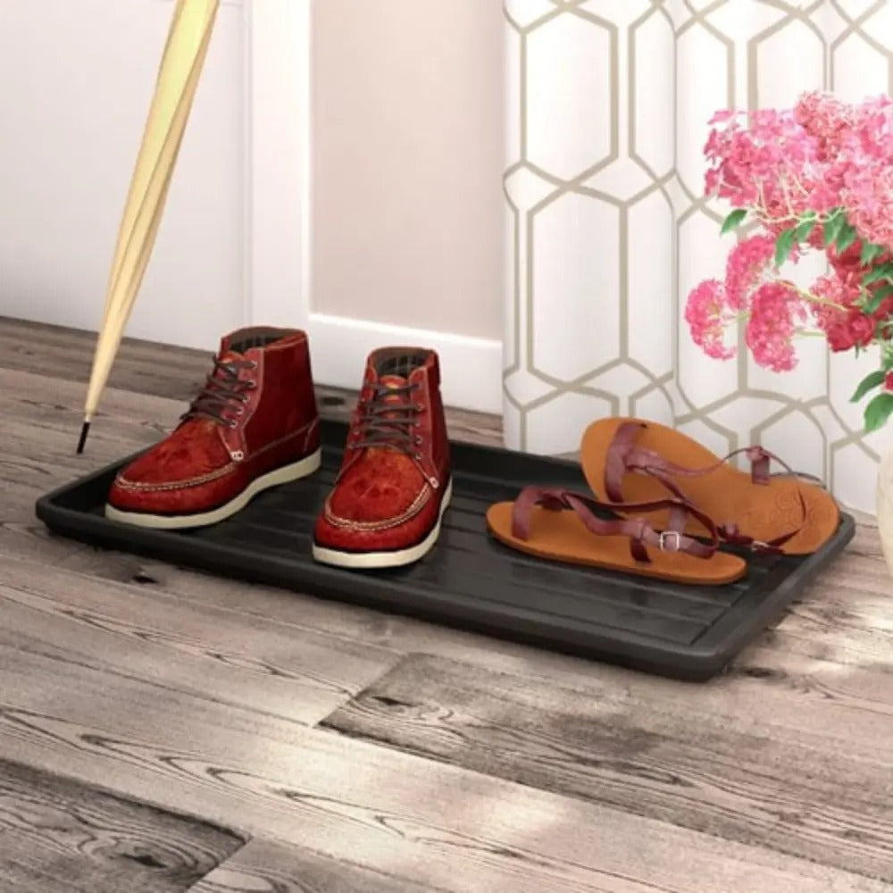 Storex Boot and Shoe Household Utility Tray, Black, 6-Pack