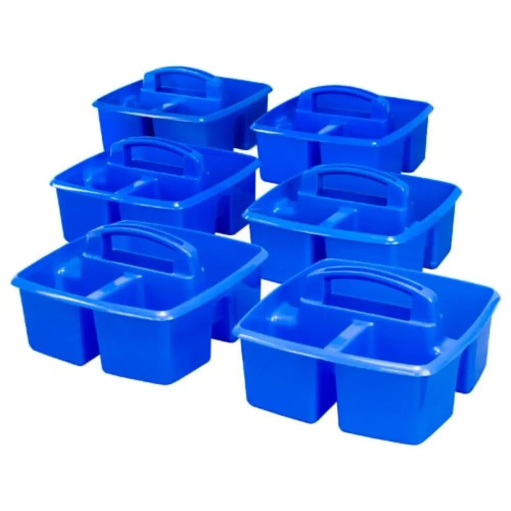 Storex Small Caddy, Blue, 6-Pack
