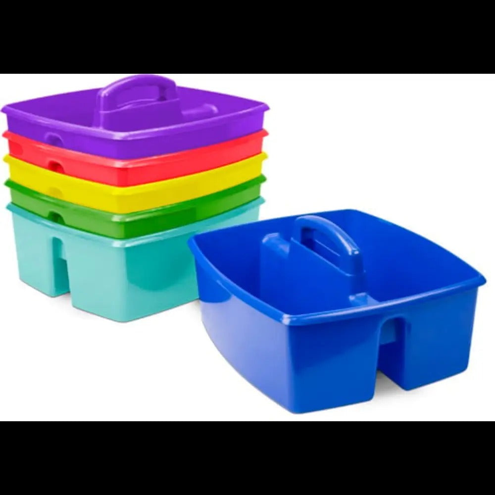 Storex Large Caddy, Assorted Colors, 6-Pack