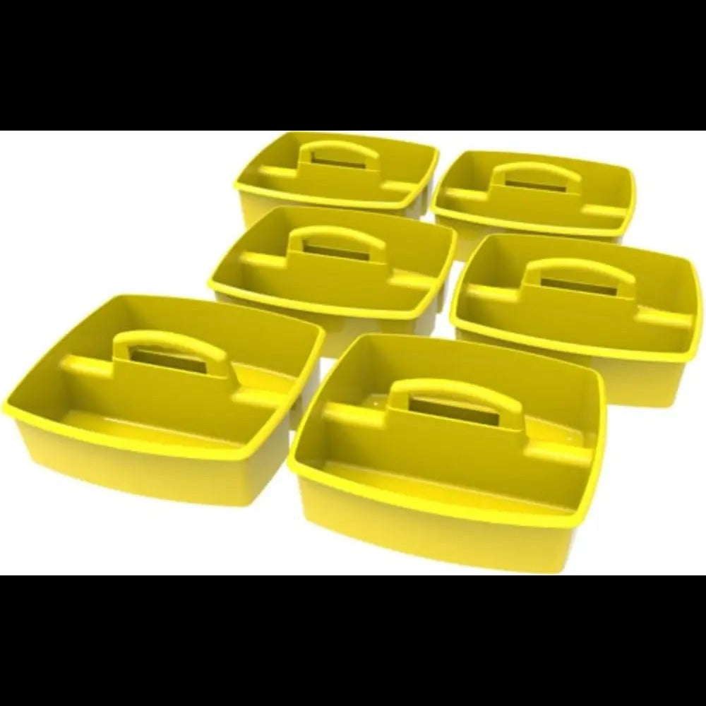 Storex Large Caddy, Yellow, 6-Pack