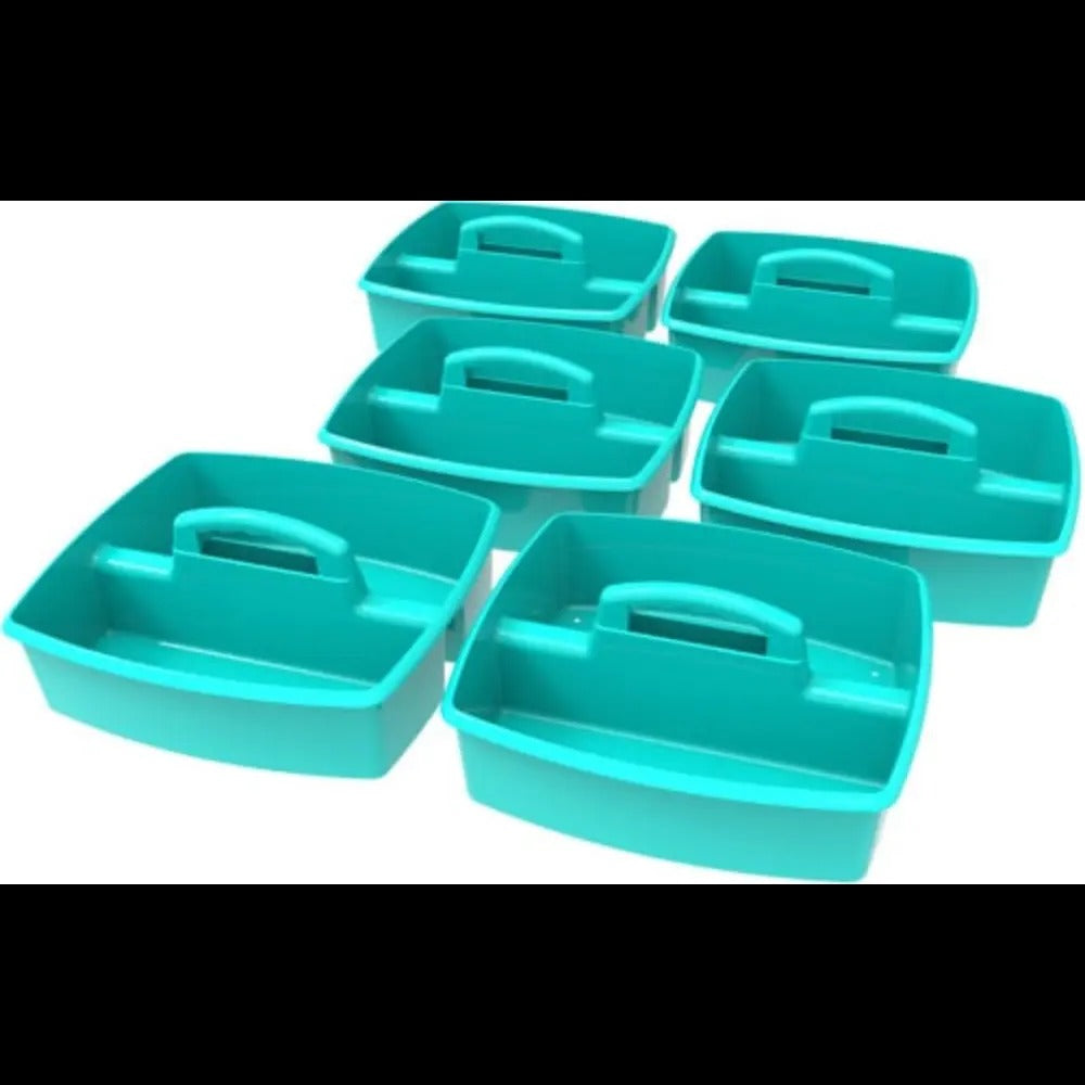 Storex Large Caddy, Teal, 6-Pack