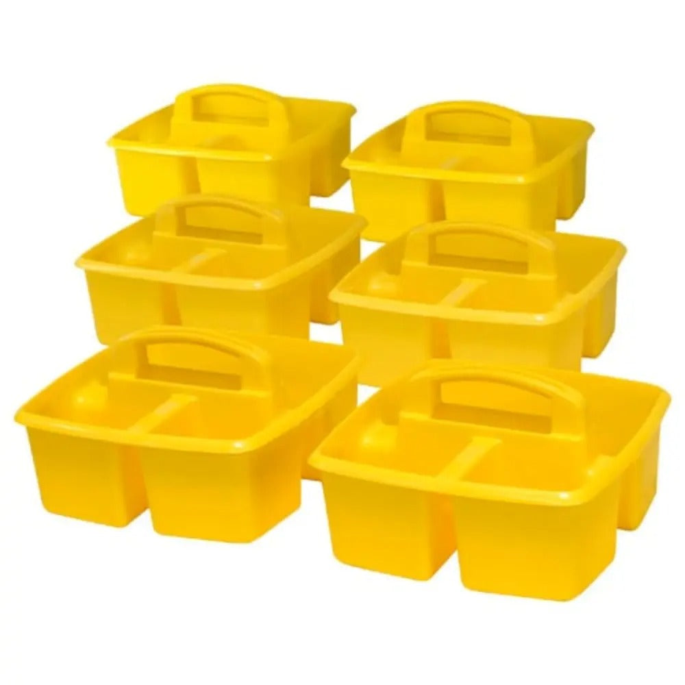 Storex Small Caddy, Yellow, 6-Pack