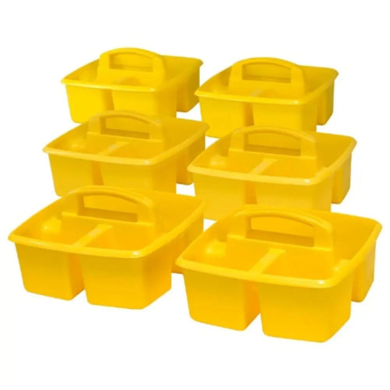 Storex Small Caddy, Yellow, 6-Pack
