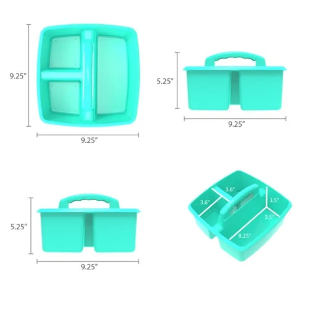 Storex Small Caddy, Teal, 6-Pack