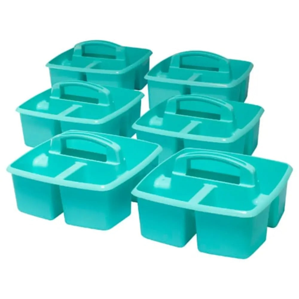 Storex Small Caddy, Teal, 6-Pack