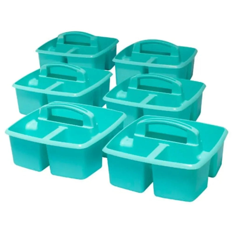 Storex Small Caddy, Teal, 6-Pack