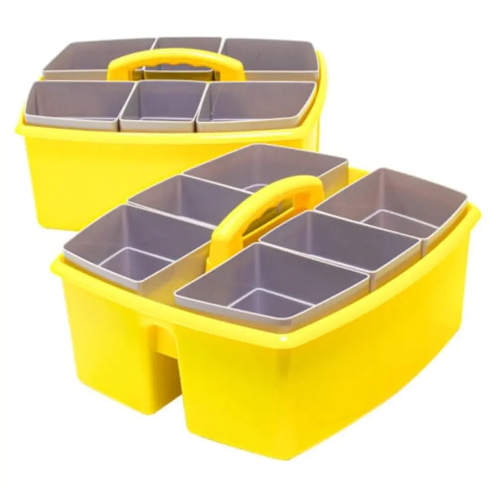 Storex Large Caddy with Sorting Cups, Yellow, 2-Pack