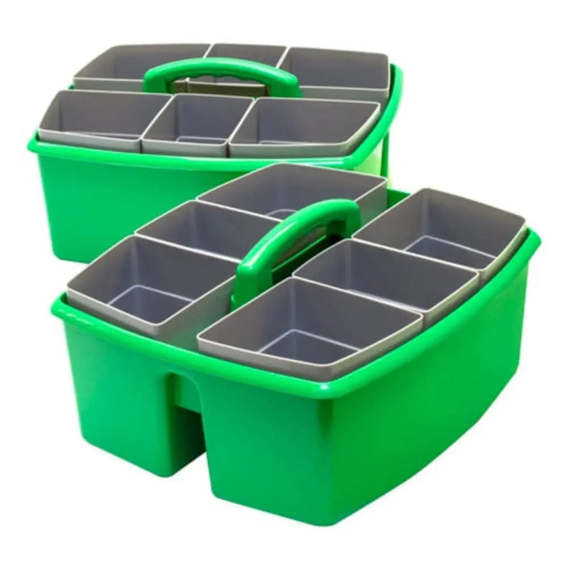 Storex Large Caddy with Sorting Cups, Green, 2-Pack