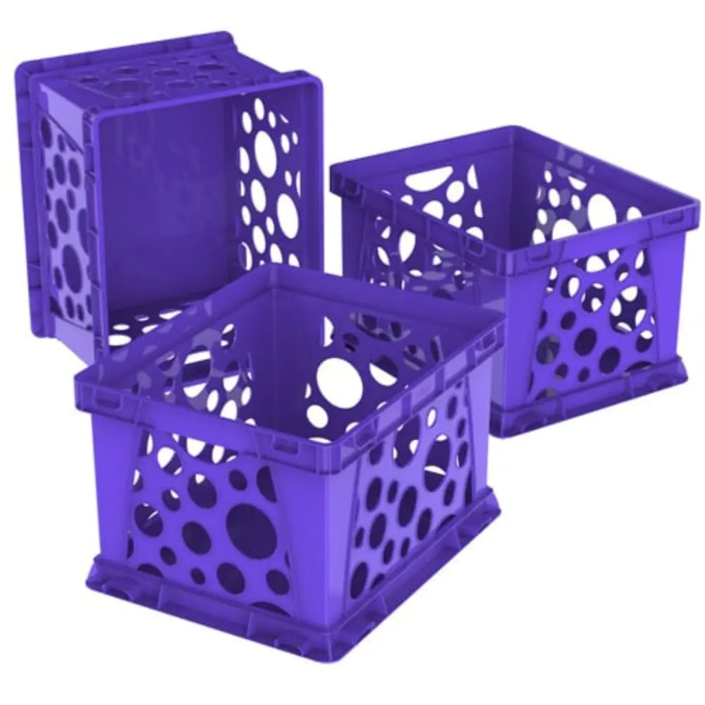 Storex Large File Crate, Classroom Purple, 3-Pack