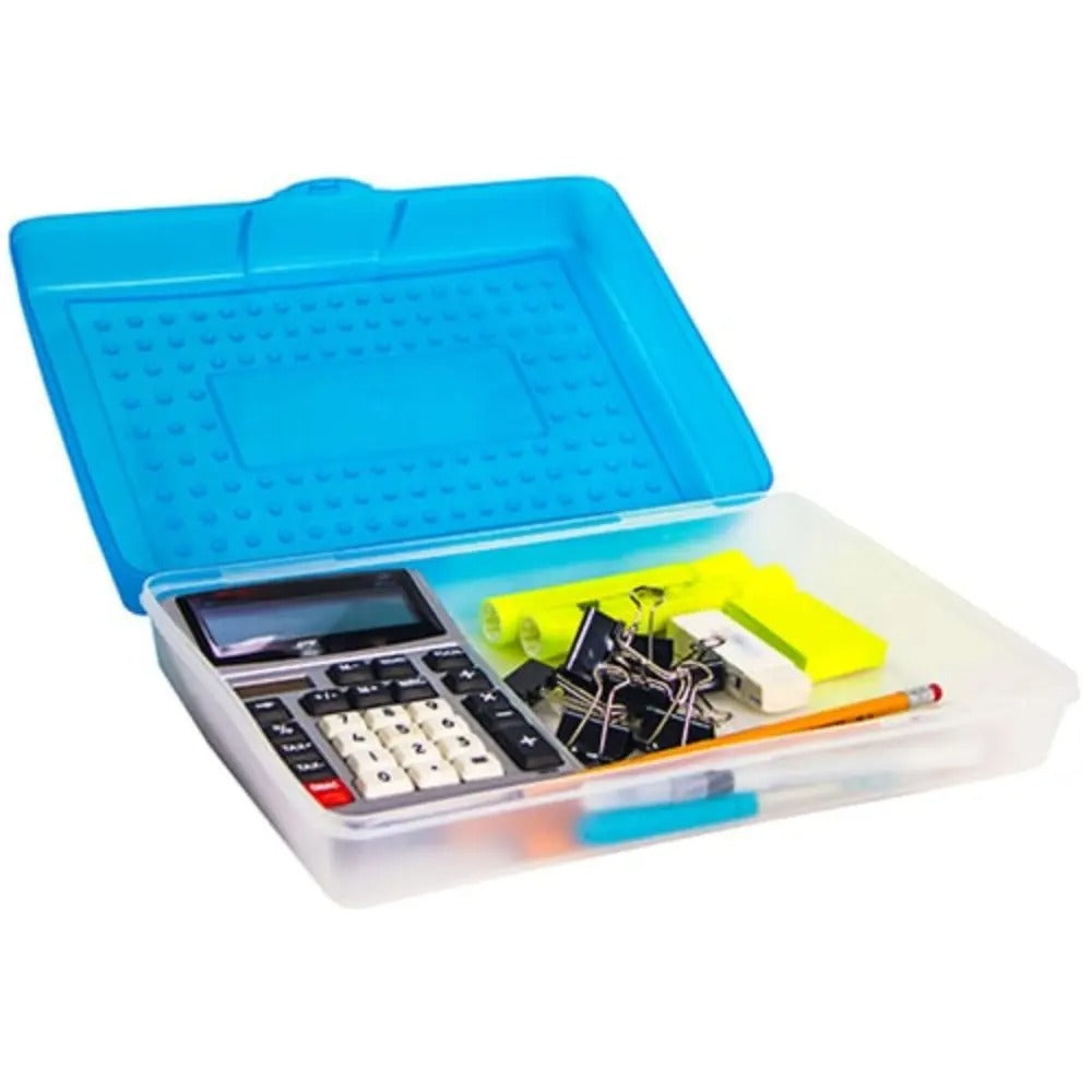 Storex Large Pencil Case, Blue, 12-Pack