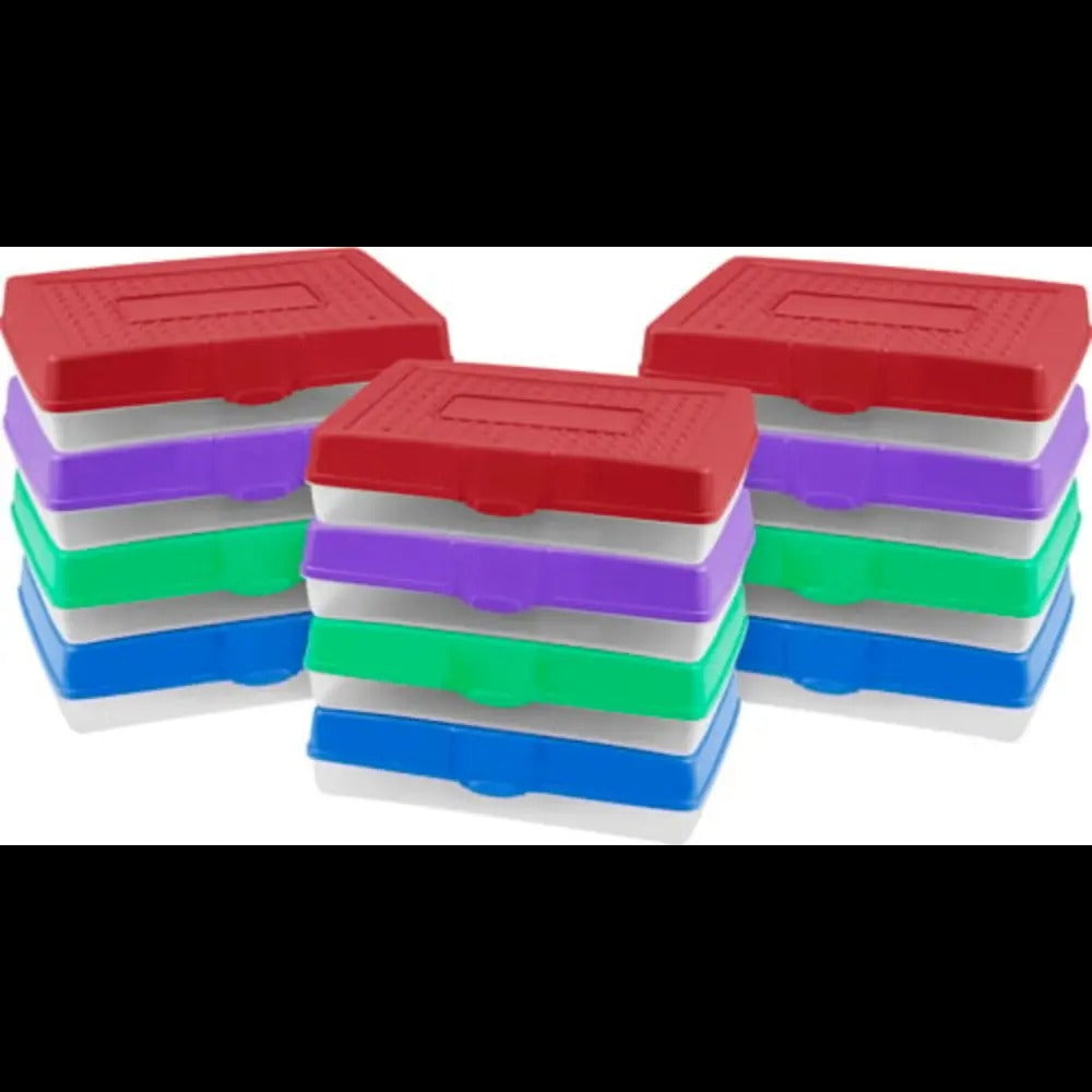 Storex Large Pencil Case, Assorted Colors, 12-Pack