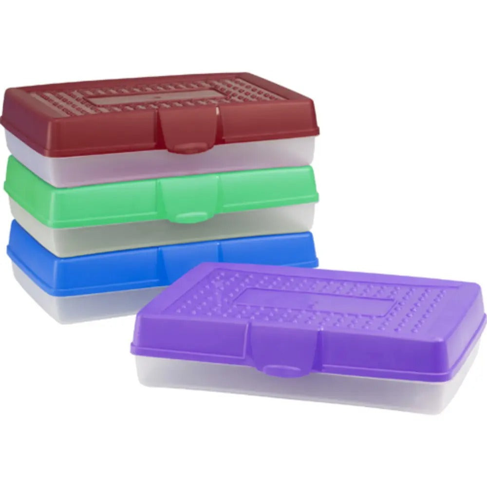 Storex Large Pencil Case, Assorted Colors, 12-Pack