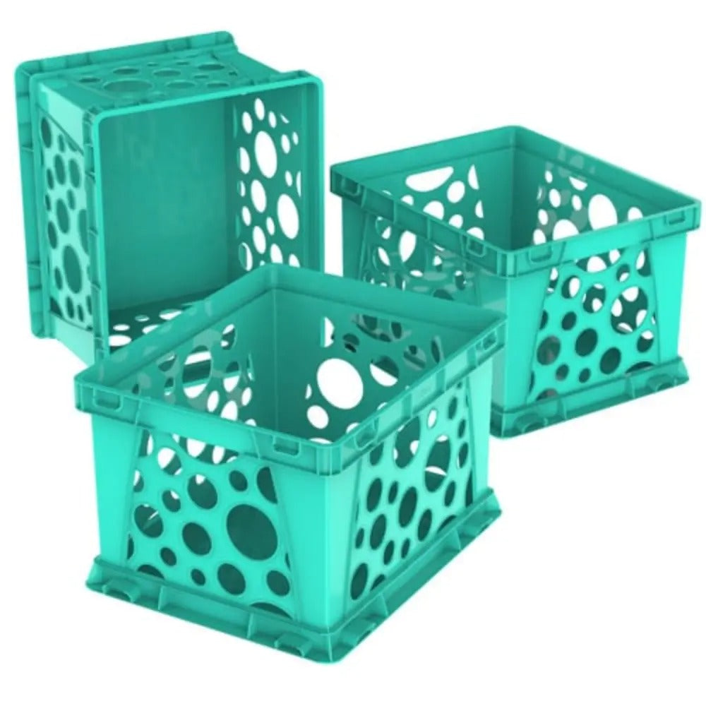 Storex Large File Crate, Classroom Teal, 3-Pack