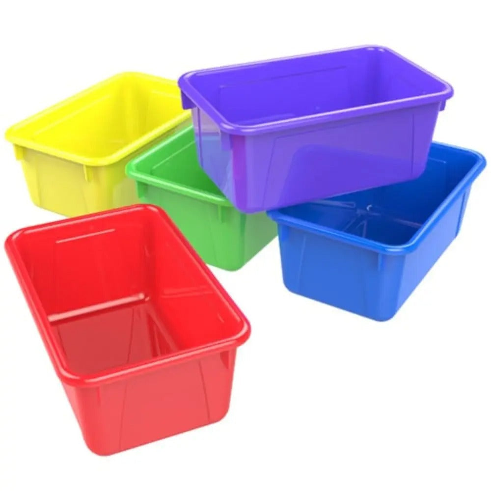 Storex Small Cubby Bin, Classroom Assorted Colors, 5-Pack
