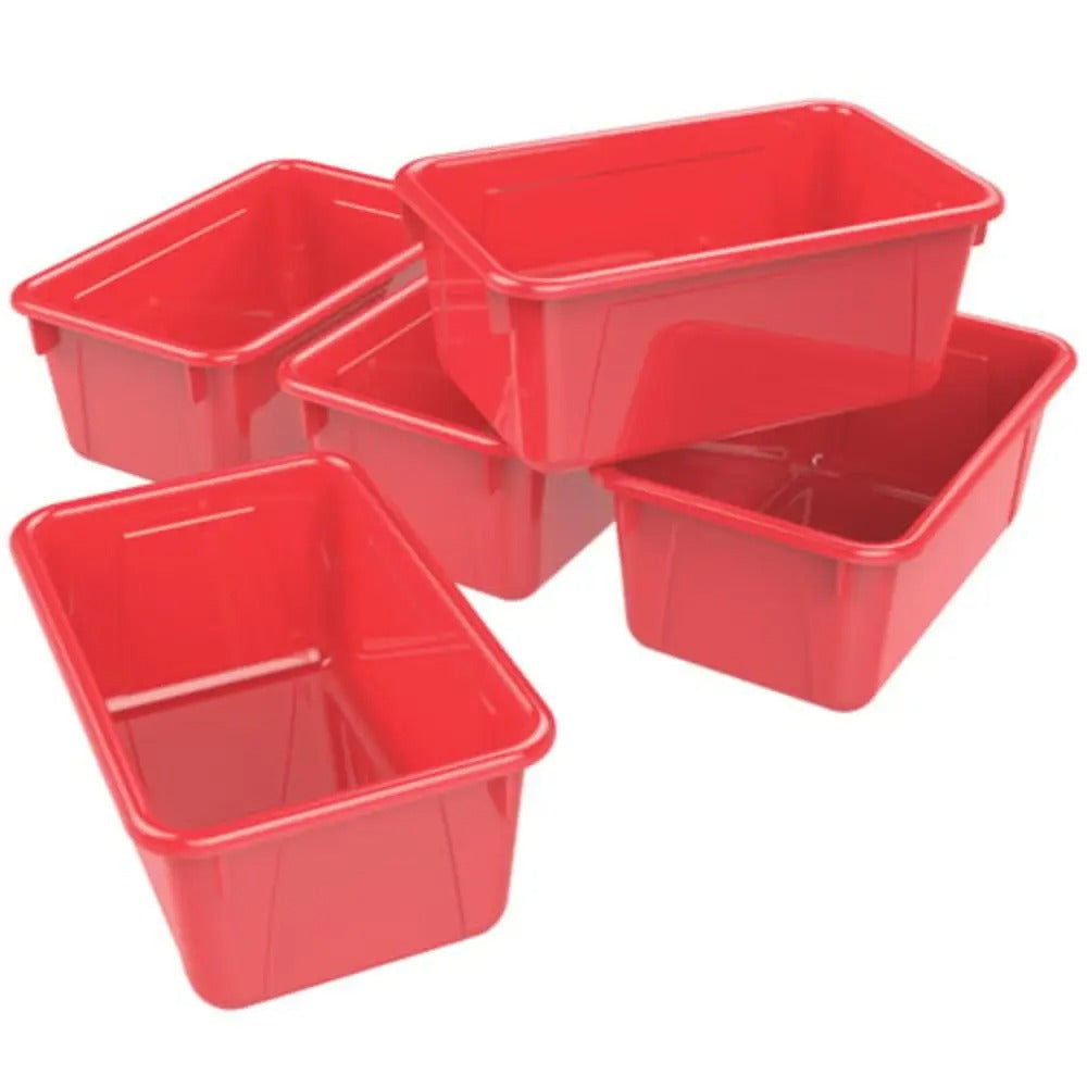 Storex Small Cubby Bin, Classroom Red, 5-Pack
