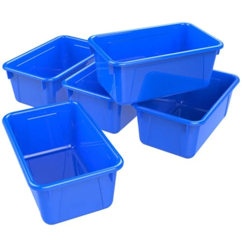 Storex Small Cubby Bin, Classroom Blue, 5-Pack