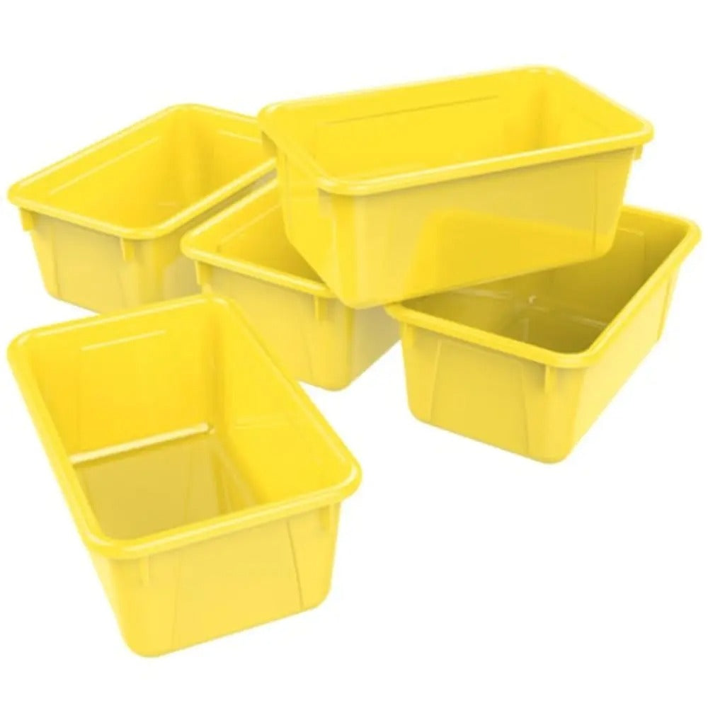 Storex Small Cubby Bin, Classroom Yellow, 5-Pack