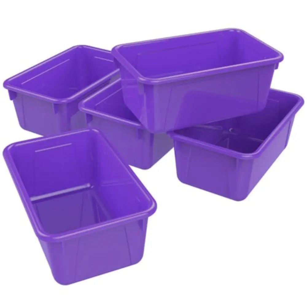 Storex Small Cubby Bin, Classroom Purple, 5-Pack