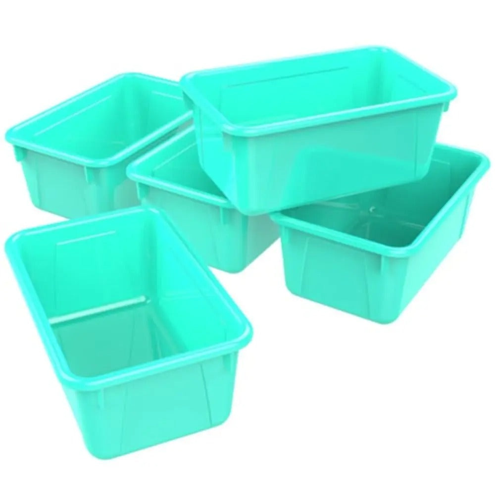 Storex Small Cubby Bin, Classroom Teal, 5-Pack