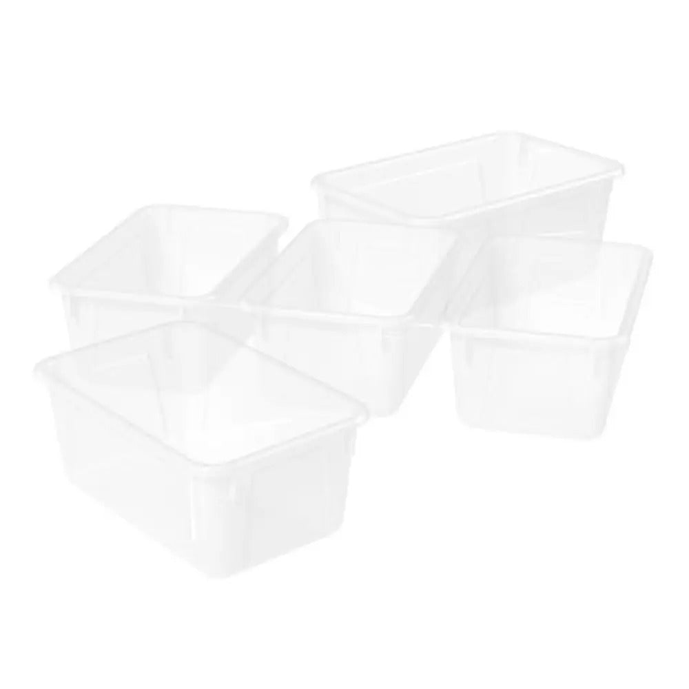 Storex Small Cubby Bin, Translucent, 5-Pack