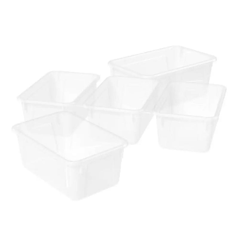 Storex Small Cubby Bin, Translucent, 5-Pack