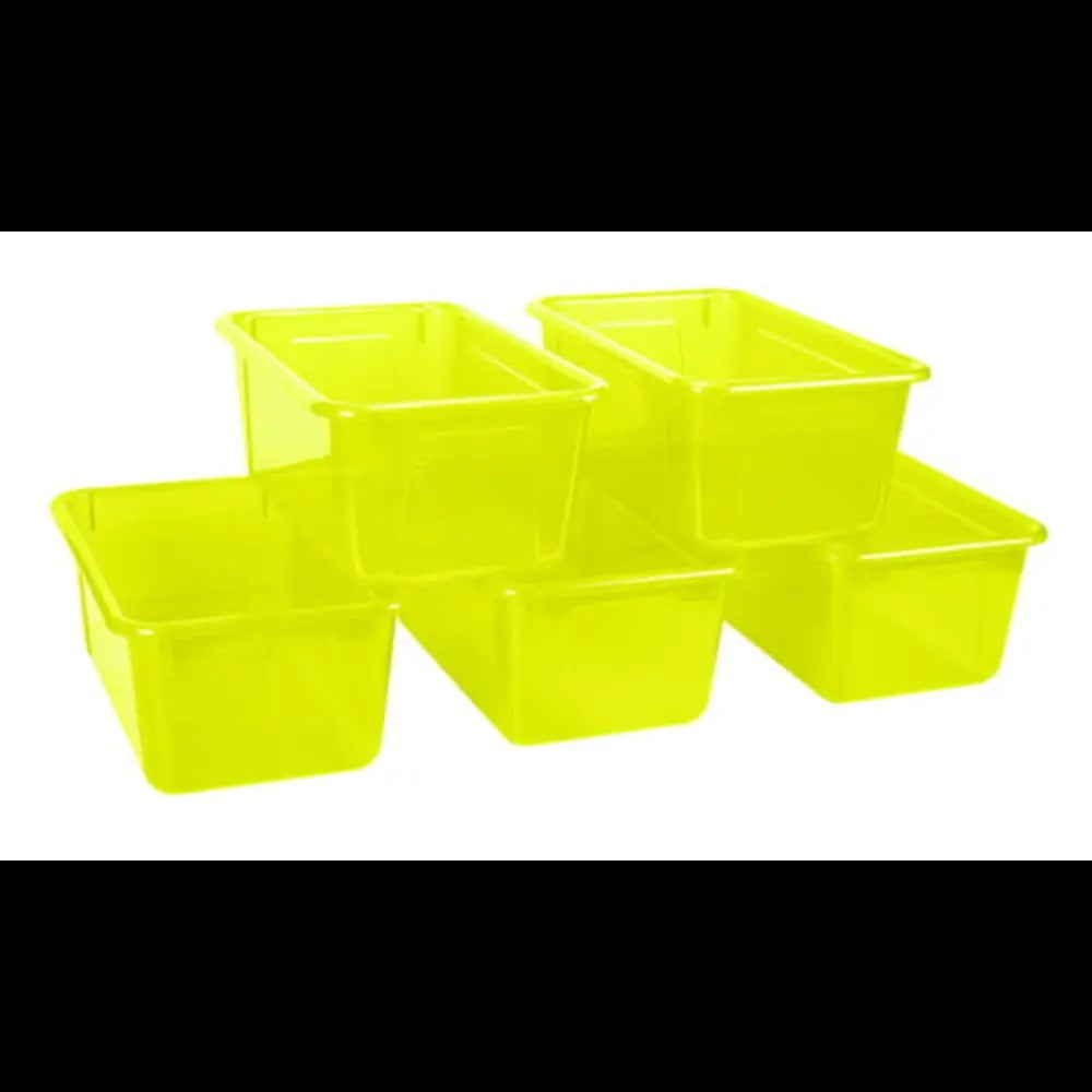 Storex Small Cubby Bin, Candy Yellow, 5-Pack