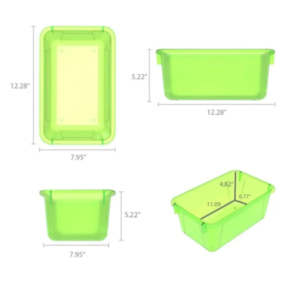 Storex Small Cubby Bin, Candy Green, 5-Pack
