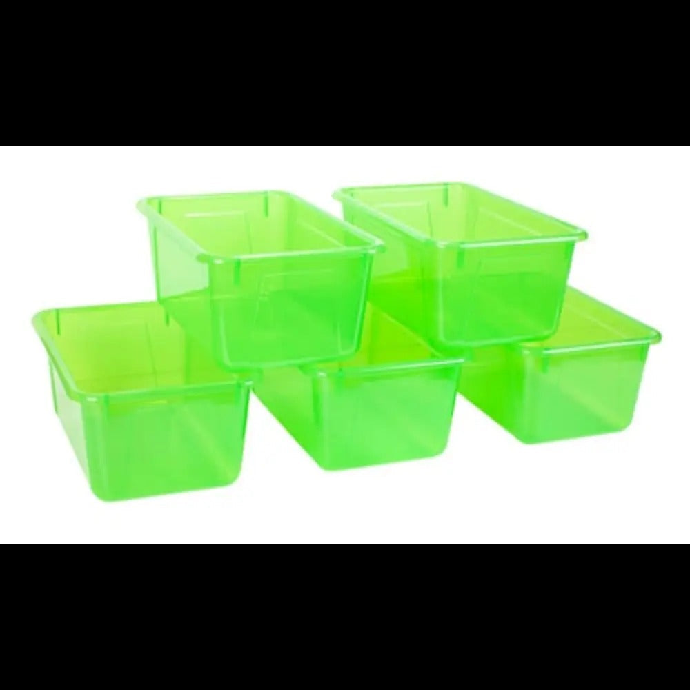 Storex Small Cubby Bin, Candy Green, 5-Pack